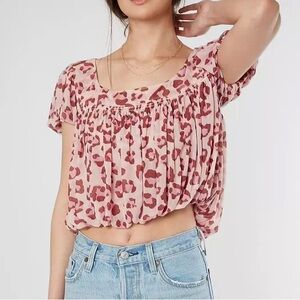 FREE PEOPLE• Women’s “Meg” Cropped Blouse Size Small